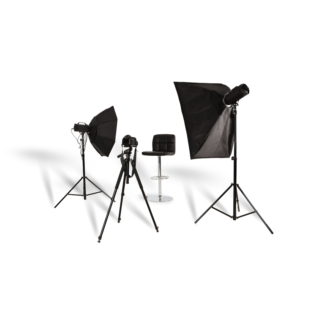 Studio lighting and camera setup